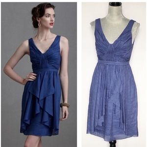 Anthropologie Quillaree Silk Periwinkle Dress SZ 2